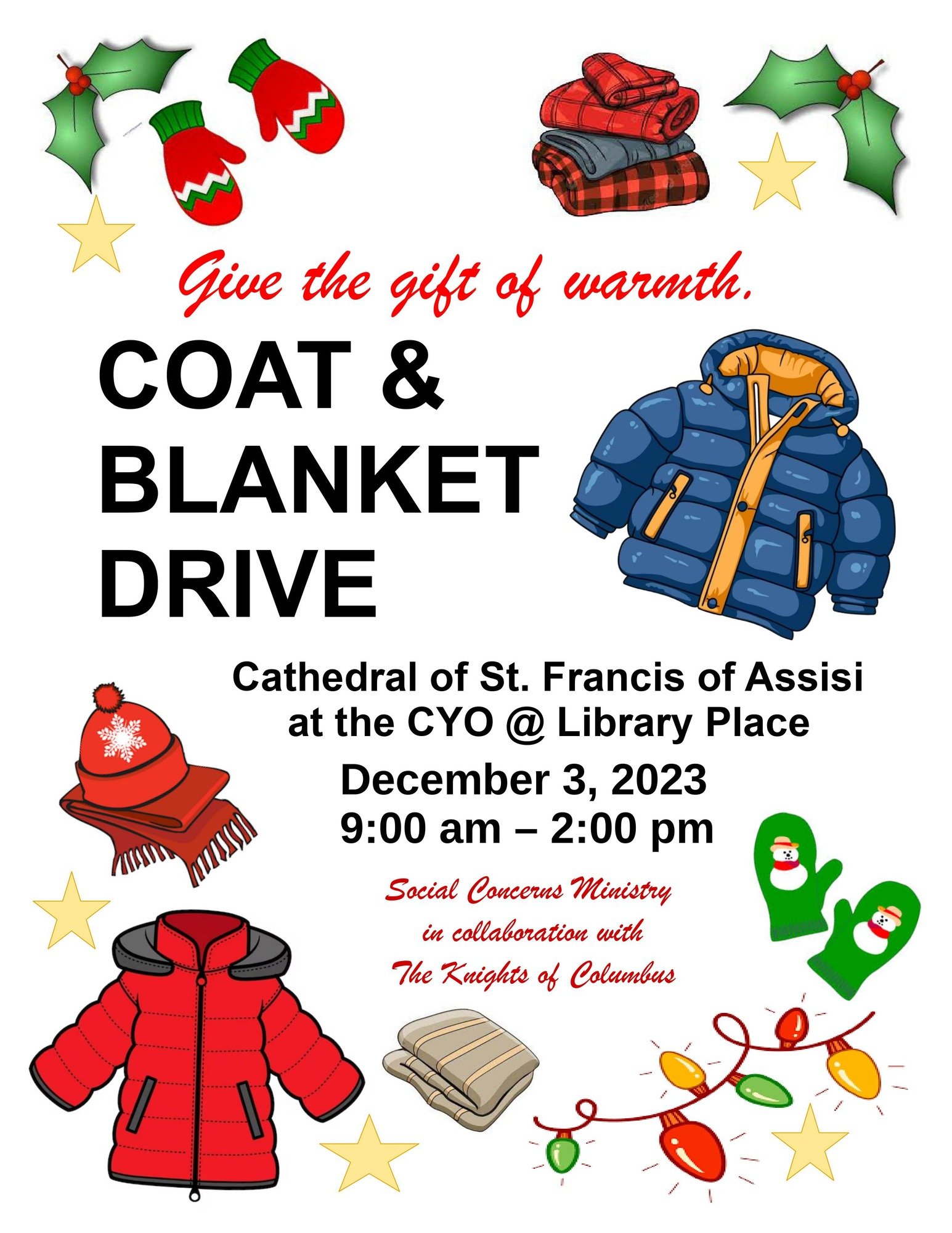 Coat and Blanket Drive Cathedral of St. Francis of Assisi Metuchen, NJ